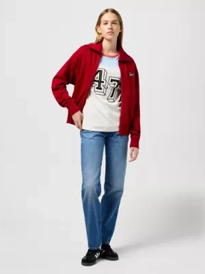 Wrangler Zipfront Sweatshirt Red Size