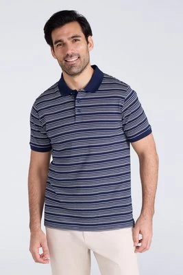 Wren męska koszulka bawełniana polo w paski - Mountain Warehouse