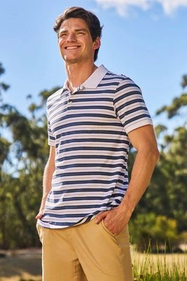 Wren męska koszulka bawełniana polo w paski - White Mountain Warehouse