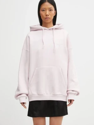 WRSTBHVR bluza Studio damska kolor różowy z kapturem z nadrukiem U2025TT.3064