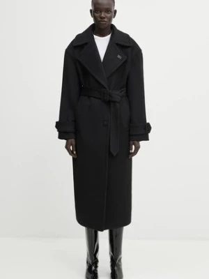 WRSTBHVR płaszcz z dodatkiem wełny Raya kolor czarny U5225TD.3213