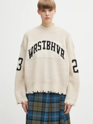 WRSTBHVR sweter Tove damski kolor beżowy z półgolfem U7025OC.3034