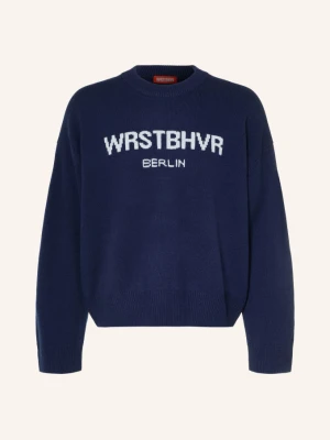Wrstbhvr Sweter Z Wełny Merynosowej blau