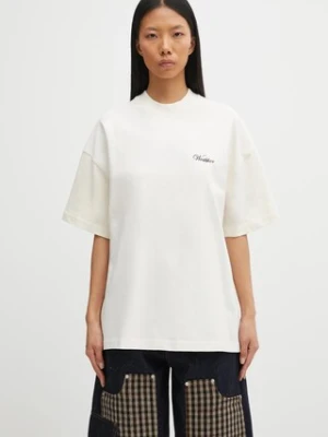 WRSTBHVR t-shirt bawełniany Clayton damski kolor beżowy U1025TT.3054