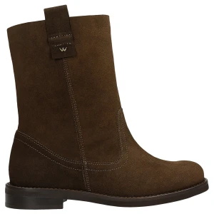 Brązowe botki damskie z dwoiny welurowej 55308-62 Wojas