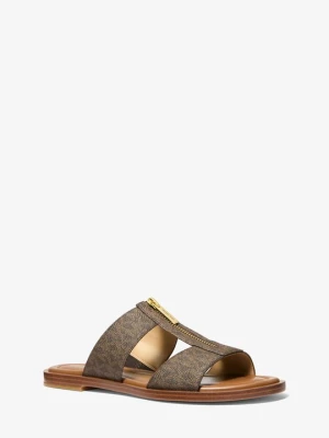 Wsuwane sandały Berkley z charakterystycznym logo Michael Kors BRĄZOWY (Brązowy)