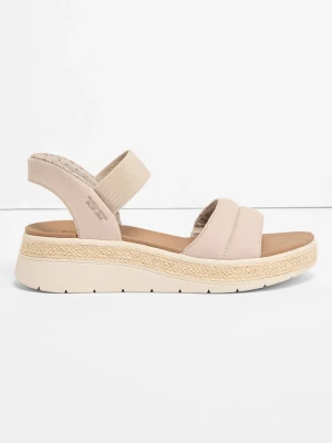 Wsuwane sandały na koturnie marki Skechers BonPrix brązowy
