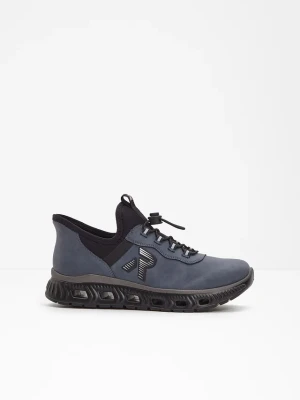 Wsuwane sneakersy marki Rieker z wyściełaną wkładką BonPrix niebieski