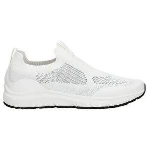 Białe materialowe wsuwane sneakersy relaks z czarnym spodem podeszwy r 46169-19