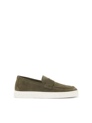 Wsuwane zamszowe sneakersy w kolorze khaki Kazar