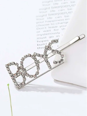 Wsuwka spinka do włosów napis kryształ BOYS - srebrna  magmac 