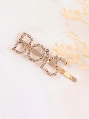 Wsuwka spinka do włosów napis kryształ BOYS - złoto  magmac 