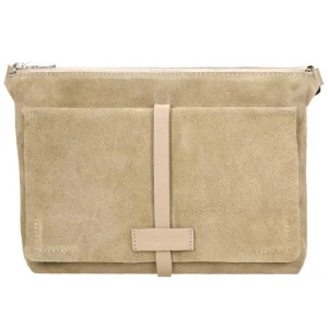 Niewielka beżowa torebka damska z łączonych skór 9851-84 Wojas