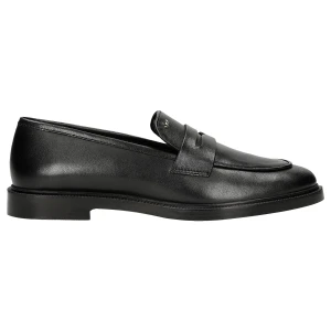 Czarne skórzane mokasyny damskie penny loafers 46255-51 Wojas