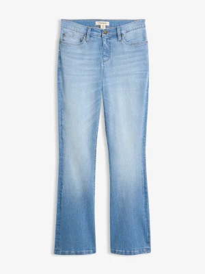 Wygodne dżinsy ze stretchem o kroju bootcut, high waist BonPrix niebieski