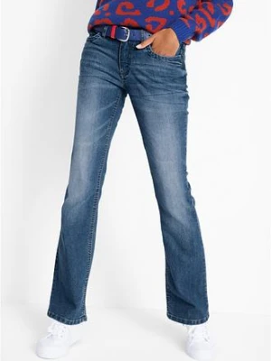 Wygodne dżinsy ze stretchem, o kroju bootcut, mid waist bonprix