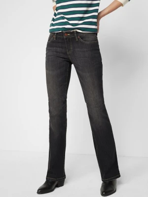 Wygodne dżinsy ze stretchem o kroju bootcut, mid waist BonPrix czarny