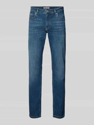 Jeansy o kroju slim fit z klasycznym 5 kieszeni REVIEW Niebieski