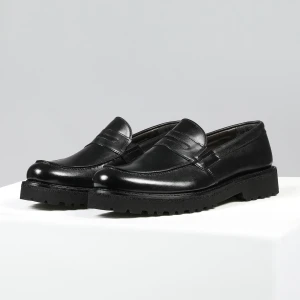 Czarne męskie loafersy premium 10134-51 Wojas