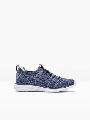 Wygodne sneakersy wsuwane z miękkiego materiału BonPrix niebieski