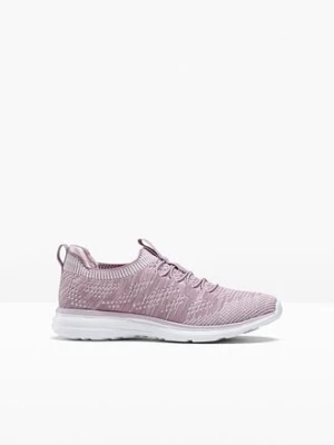 Wygodne sneakersy wsuwane z miękkiego materiału BonPrix fioletowy