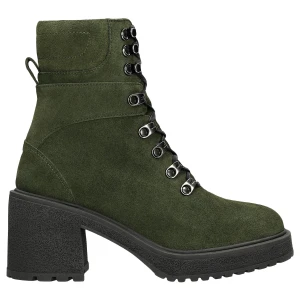 Zielone bikery damskie na stabilnym obcasie 64109-67 Wojas