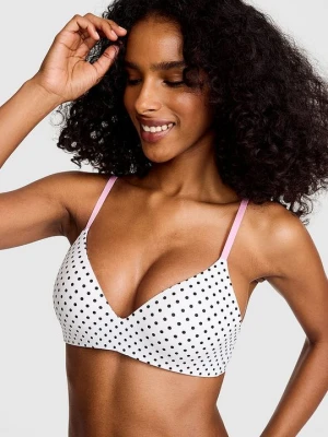 Wygodny biustonosz push-up bez fiszbin Marshmallow Victoria's Secret Z nadrukiem