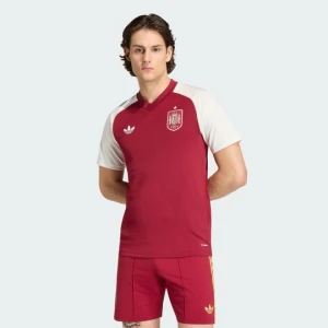 Wyjazdowa koszulka przedmeczowa Hiszpania 26 Adidas Team Coll Burgundy 2