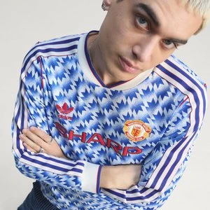 Wyjazdowa koszulka z długim rękawem Manchester United 90 Adidas