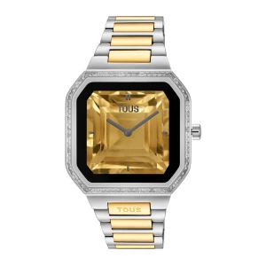 Wykonany Ze Stali W Kolorze Złotym, Wyposażony W Stalową Bransoletę I Ozdobiony Cyrkoniami Smartwatch B-Connect - Tous