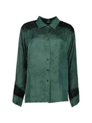 Wyrafinowana Rosali Chemise w zielono-czarnym Tie & Dye Rabens Saloner