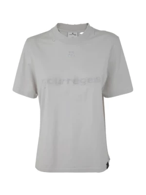 Wyrazisty Distressed Dry Jersey T-Shirt Courrèges