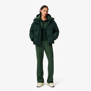 Wyściełana puchowa kurtka z logo i kapturem Lacoste