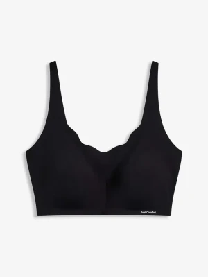 Wyściełany biustonosz pod T-shirt cięty laserowo bez fiszbinów z kolekcji Feel Comfort BonPrix czarny