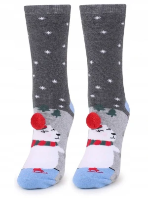 Wysokie bawełniane skarpetki damskie z misiem Cotton N50 ABS Marilyn