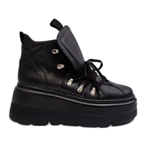 Wysokie Buty Sportowe Model Zazoo 3416 Black czarne