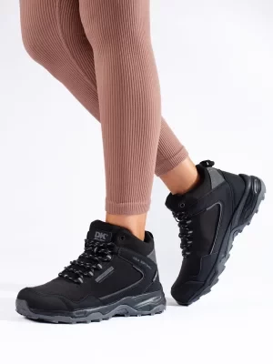 Wysokie buty trekkingowe damskie DK Softshell czarno-szare