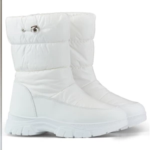 Wysokie buty zimowe damskie ze ściągaczem śniegowce białe Inna marka