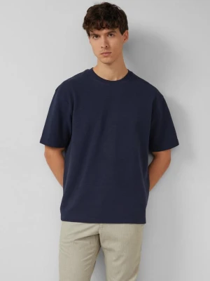 Wysokiej jakości T-shirt z waflową fakturą o nowoczesnym kroju s.Oliver niebieski