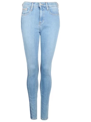 Wysokiej talii obcisłe jeansy z paskiem Calvin Klein