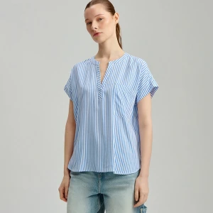 Wzorzysta bluzka z krótkim rękawem i dekoltem V House