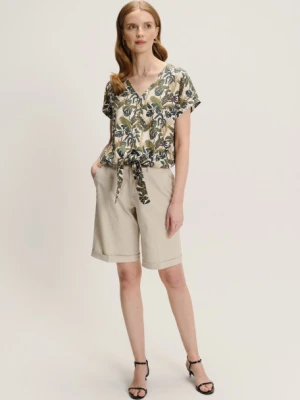 Wzorzysta bluzka z wiązaniem u dołu Greenpoint