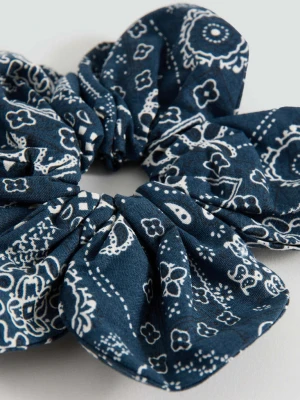 Wzorzysta gumka do włosów granatowy - Dzieci - Rozmiar uniwersalny - MANGO KIDS