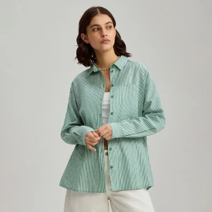 Wzorzysta koszula o luźnym kroju zielona House