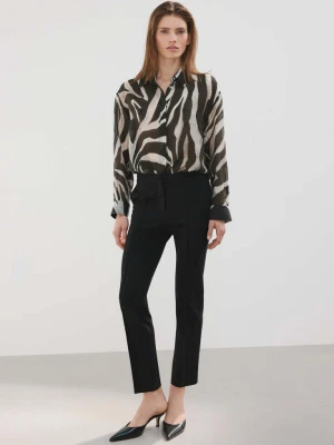 Wzorzysta koszula z lyocellu czarny - Kobieta - - MANGO