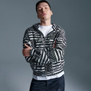 Wzorzysta rozpinana bluza z kapturem House