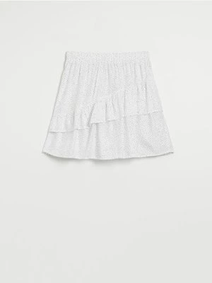 Wzorzysta spódnica mini z falbankami biała House