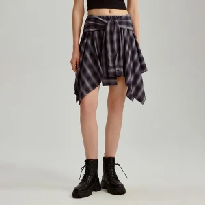 Wzorzysta spódnica mini z wiązaniem House