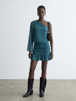 Wzorzysta spódnica z falbanami ciemnoniebieski - Dziewczyna - - MANGO TEEN