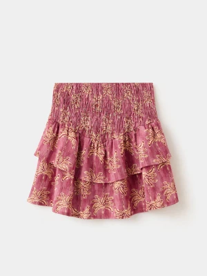 Wzorzysta spódnica z falbankami różowy - Dzieci - lata - MANGO KIDS